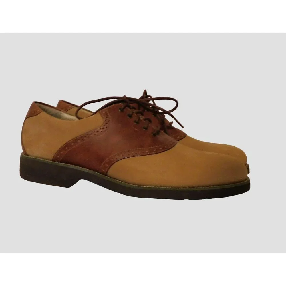 Rockport Mens Shoes 10M Leather Oxford Ties Brown Tan
